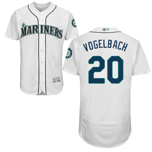 Mariners #20 Dan Vogelbach White Flexbase Authentic Collection Stitched Baseball Jersey