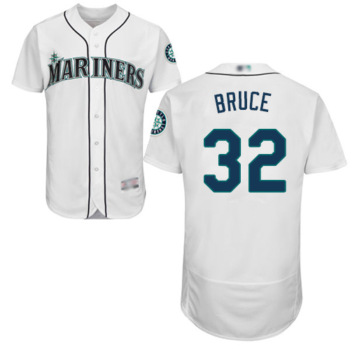 Mariners #32 Jay Bruce White Flexbase Authentic Collection Stitched Baseball Jersey