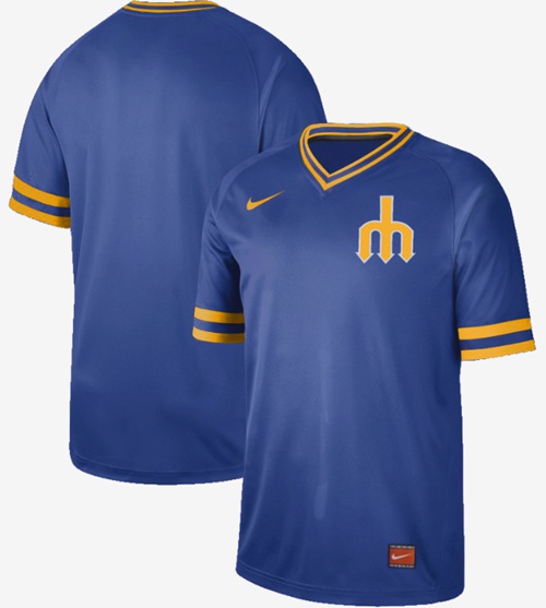 Mariners Blank Royal Authentic Cooperstown Collection Stitched Baseball Jersey