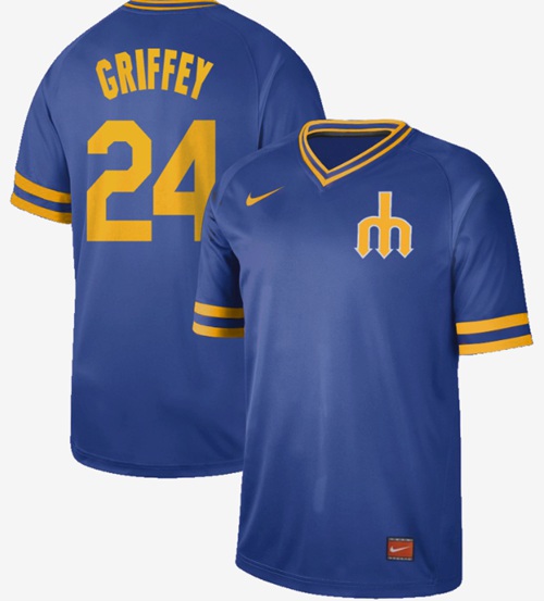 Mariners #24 Ken Griffey Royal Authentic Cooperstown Collection Stitched Baseball Jersey Mariners #24 Ken Griffey Royal Authentic Cooperstown Collection Stitched Baseball Jersey