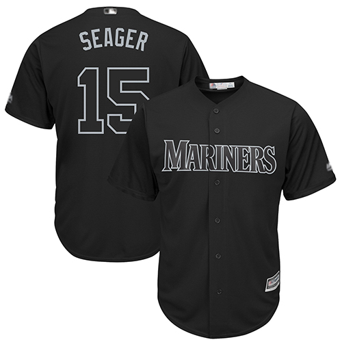 Mariners #15 Kyle Seager Black "Seager" Players Weekend Cool Base Stitched Baseball Jersey
