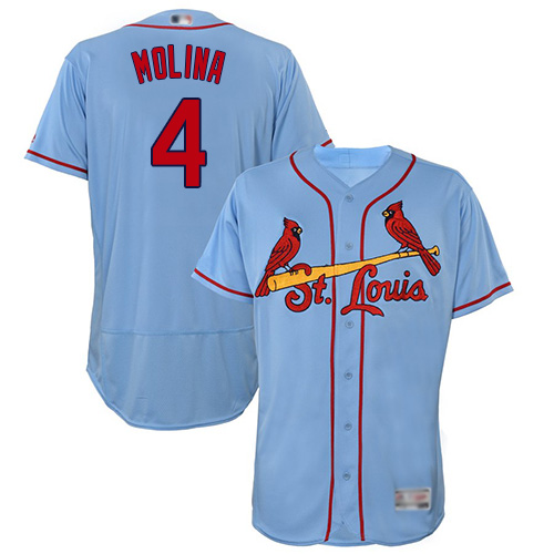 Cardinals #4 Yadier Molina Light Blue Flexbase Authentic Collection Stitched Baseball Jersey