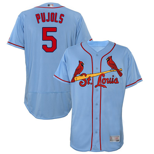 Cardinals #5 Albert Pujols Light Blue Flexbase Authentic Collection Stitched Baseball Jersey
