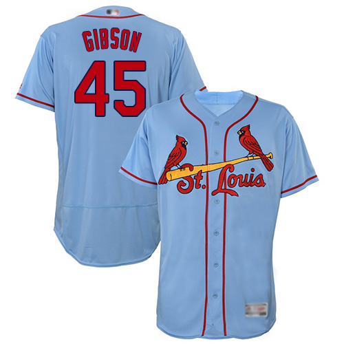 Cardinals #45 Bob Gibson Light Blue Flexbase Authentic Collection Stitched Baseball Jersey