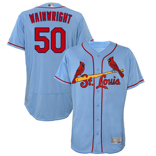Cardinals #50 Adam Wainwright Light Blue Flexbase Authentic Collection Stitched Baseball Jersey