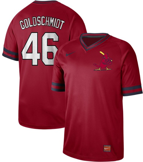 Cardinals #46 Paul Goldschmidt Red Authentic Cooperstown Collection Stitched Baseball Jersey