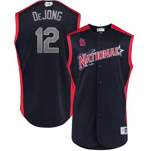 Cardinals #12 Paul DeJong Navy 2019 All-Star National League Stitched Baseball Jersey