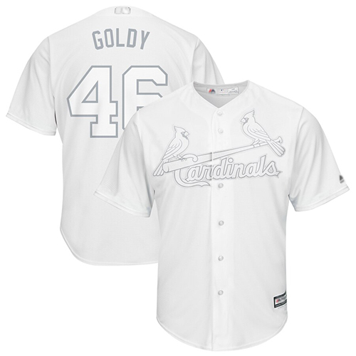 Cardinals #46 Paul Goldschmidt White "Goldy" Players Weekend Cool Base Stitched Baseball Jersey Cardinals #46 Paul Goldschmidt White "Goldy" Players Weekend Cool Base Stitched Baseball Jersey