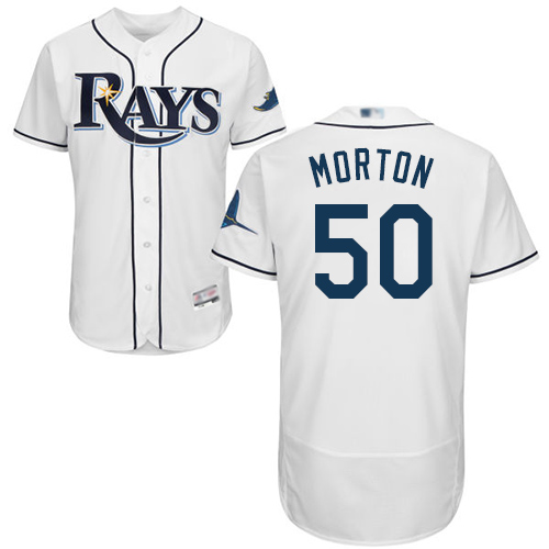 Rays #50 Charlie Morton White Flexbase Authentic Collection Stitched Baseball Jersey