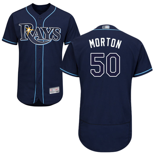 Rays #50 Charlie Morton Dark Blue Flexbase Authentic Collection Stitched Baseball Jersey