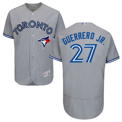 Blue Jays #27 Vladimir Guerrero Jr. Grey Flexbase Authentic Collection Stitched Baseball Jersey