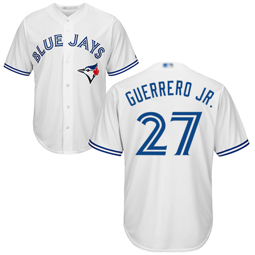 Blue Jays #27 Vladimir Guerrero Jr. White New Cool Base Stitched Baseball Jersey