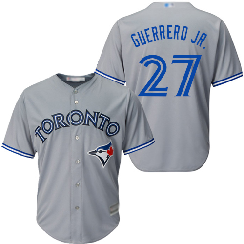 Blue Jays #27 Vladimir Guerrero Jr. Grey New Cool Base Stitched Baseball Jersey