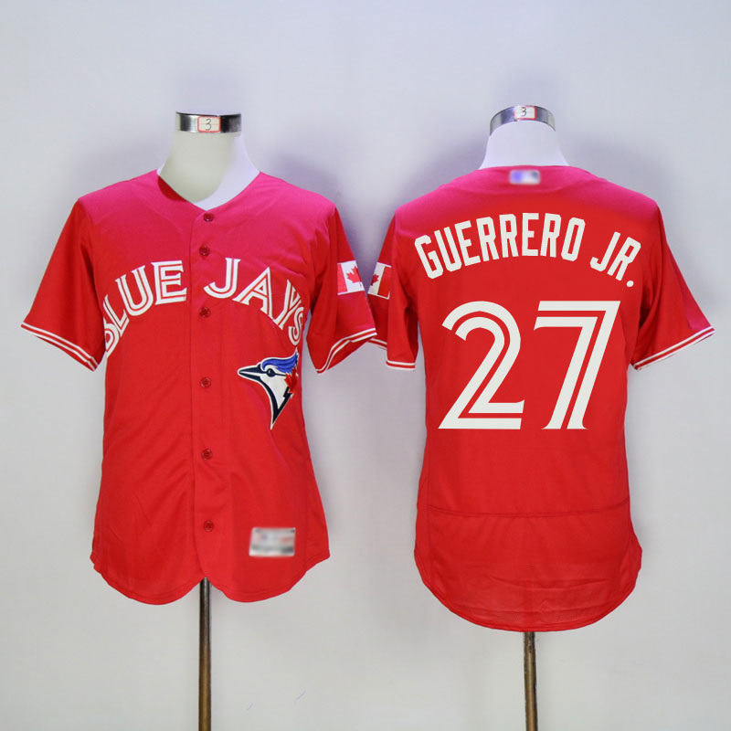 Blue Jays #27 Vladimir Guerrero Jr. Red New Cool Base Canada Day Stitched Baseball Jersey