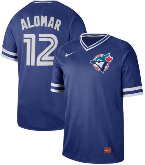 Nike Blue Jays #12 Roberto Alomar Royal Authentic Cooperstown Collection Stitched Baseball Jersey