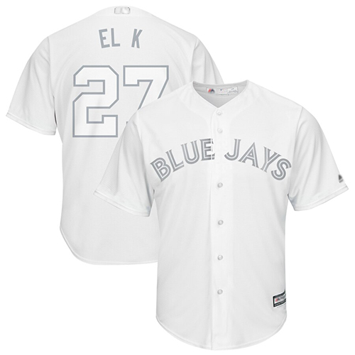 Blue Jays #27 Vladimir Guerrero Jr. White "El K" Players Weekend Cool Base Stitched Baseball Jersey