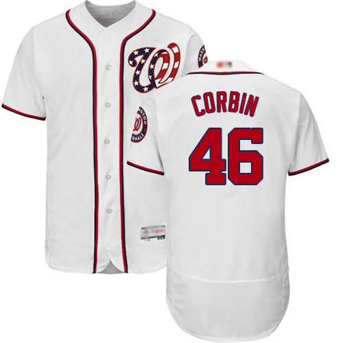 Nationals #46 Patrick Corbin White Flexbase Authentic Collection Stitched Baseball Jersey
