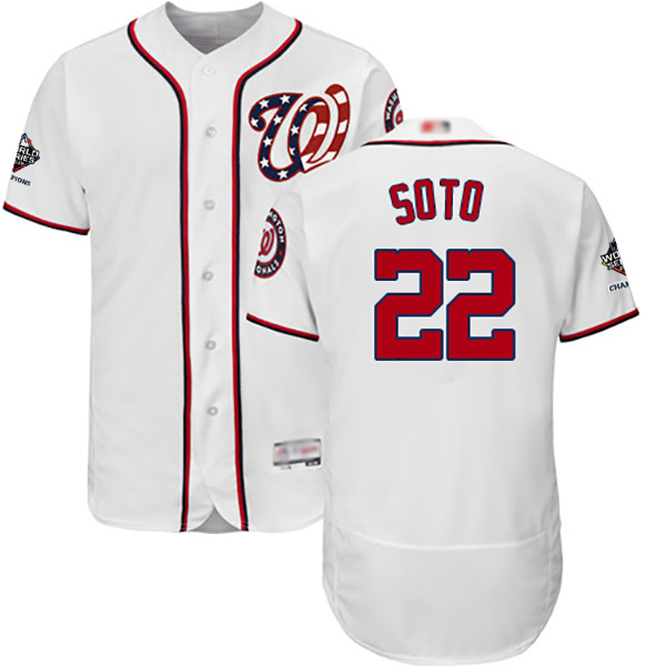 Nationals #22 Juan Soto White Flexbase Authentic Collection 2019 World Series Bound Stitched Baseball Jersey Nationals #22 Juan Soto White Flexbase Authentic Collection 2019 World Series Bound Stitched Baseball Jersey