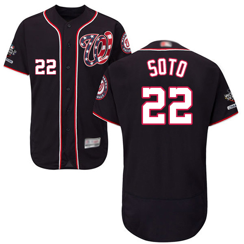 Nationals #22 Juan Soto Navy Blue Flexbase Authentic Collection 2019 World Series Champions Stitched MLB Jersey