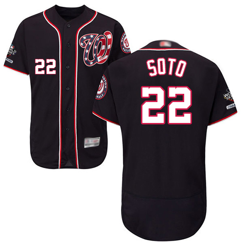 Nationals #22 Juan Soto Navy Blue Flexbase Authentic Collection 2019 World Series Bound Stitched Baseball Jersey Nationals #22 Juan Soto Navy Blue Flexbase Authentic Collection 2019 World Series Bound Stitched Baseball Jersey