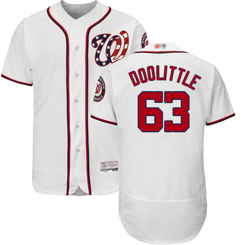 Nationals #63 Sean Doolittle White Flexbase Authentic Collection Stitched Baseball Jersey