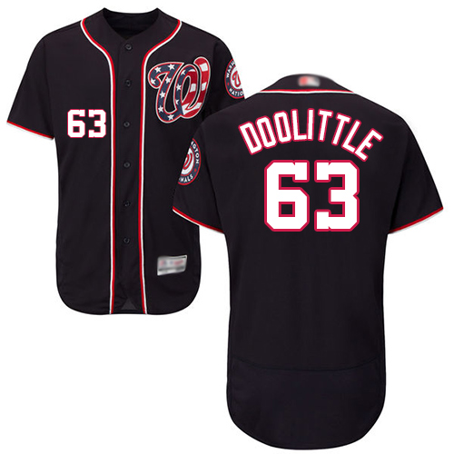 Nationals #63 Sean Doolittle Navy Blue Flexbase Authentic Collection Stitched Baseball Jersey