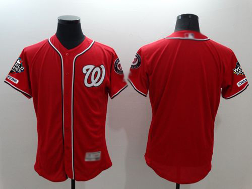 Nationals Blank Red Flexbase Authentic Collection 2019 World Series Champions Stitched Baseball Jersey