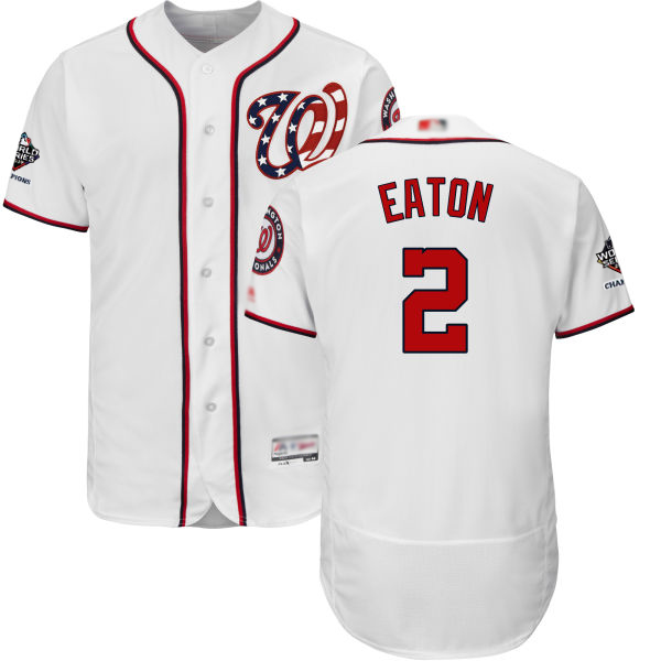Nationals #2 Adam Eaton White Flexbase Authentic Collection 2019 World Series Champions Stitched MLB Jersey