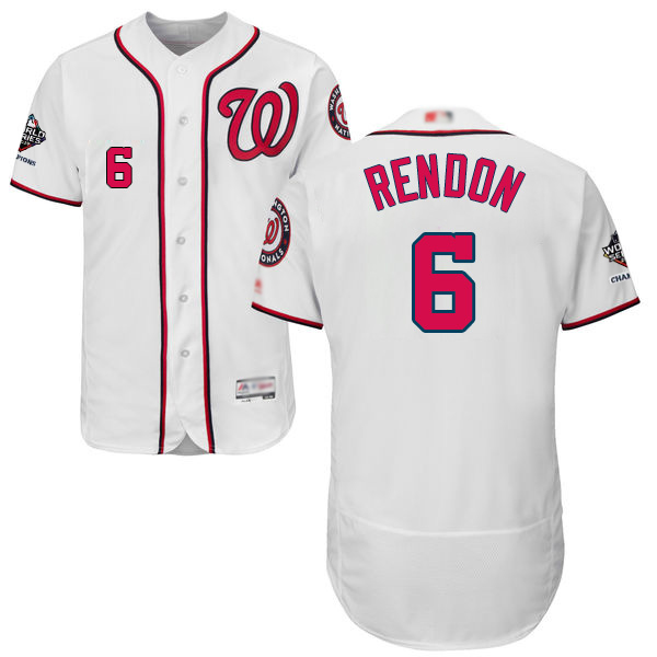 Nationals #6 Anthony Rendon White Flexbase Authentic Collection 2019 World Series Champions Stitched MLB Jersey