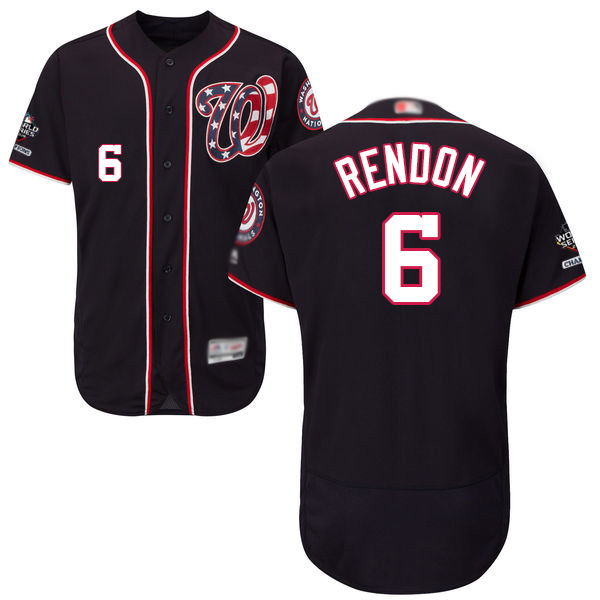 Nationals #6 Anthony Rendon Navy Blue Flexbase Authentic Collection 2019 World Series Champions Stitched MLB Jersey