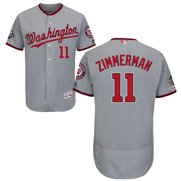 Nationals #11 Ryan Zimmerman Grey Flexbase Authentic Collection 2019 World Series Bound Stitched Baseball Jersey Nationals #11 Ryan Zimmerman Grey Flexbase Authentic Collection 2019 World Series Bound Stitched Baseball Jersey