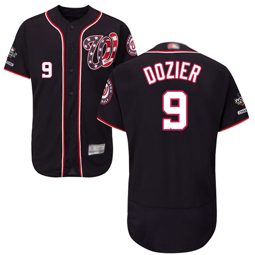 Nationals #9 Brian Dozier Navy Blue Flexbase Authentic Collection 2019 World Series Champions Stitched Baseball Jersey