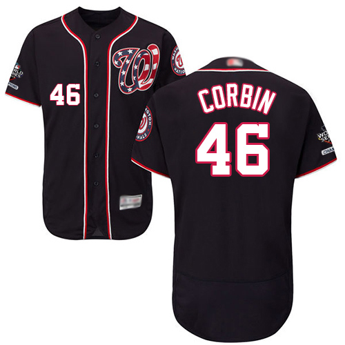 Nationals #46 Patrick Corbin Navy Blue Flexbase Authentic Collection 2019 World Series Champions Stitched MLB Jersey