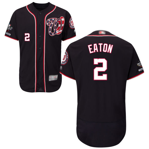 Nationals #2 Adam Eaton Navy Blue Flexbase Authentic Collection 2019 World Series Bound Stitched Baseball Jersey