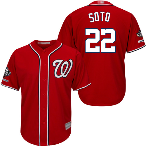 Nationals #22 Juan Soto Red New Cool Base 2019 World Series Bound Stitched Baseball Jersey Nationals #22 Juan Soto Red New Cool Base 2019 World Series Bound Stitched Baseball Jersey