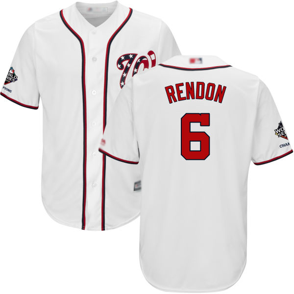 Nationals #6 Anthony Rendon White New Cool Base 2019 World Series Bound Stitched Baseball Jersey Nationals #6 Anthony Rendon White New Cool Base 2019 World Series Bound Stitched Baseball Jersey