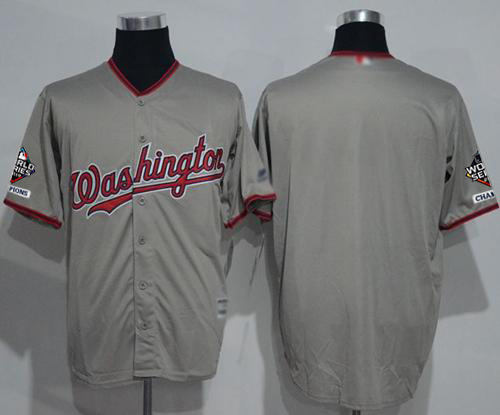 Nationals Blank Grey New Cool Base 2019 World Series Champions Stitched MLB Jersey
