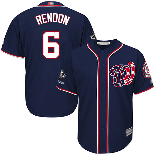 Nationals #6 Anthony Rendon Navy Blue New Cool Base 2019 World Series Champions Stitched MLB Jersey