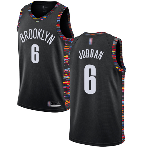 Nets #6 DeAndre Jordan Black Basketball Swingman City Edition 2018/19 Jersey