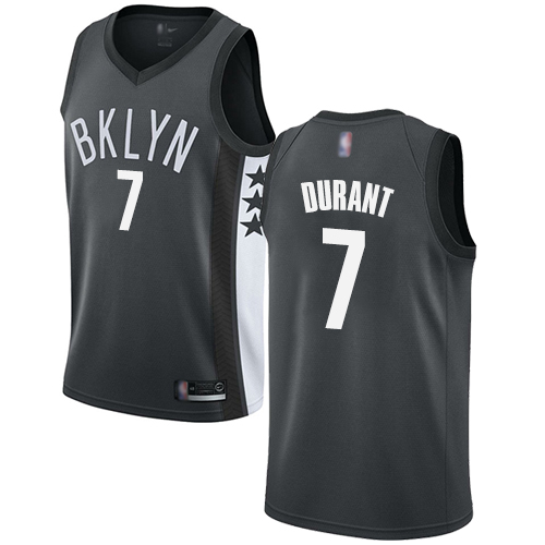 Nets #7 Kevin Durant Gray Basketball Swingman Statement Edition Jersey