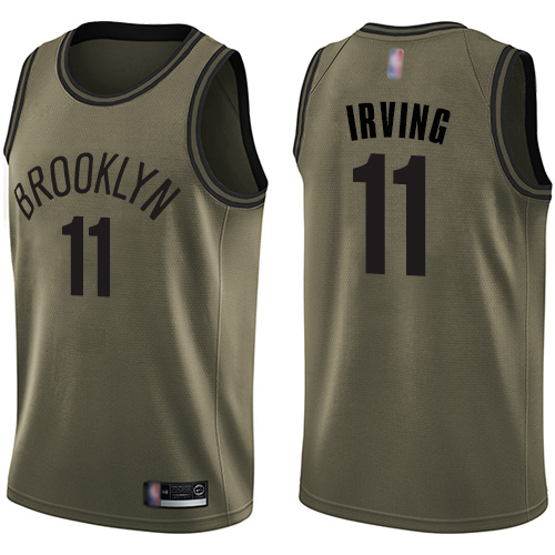 Nets #11 Kyrie Irving Green Salute to Service Basketball Swingman Jersey
