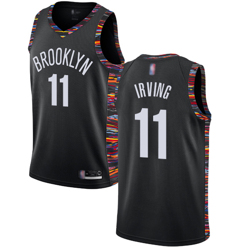Nets #11 Kyrie Irving Black Basketball Swingman City Edition 2018/19 Jersey