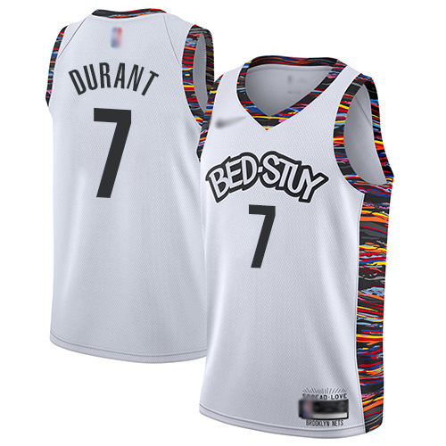Nets #7 Kevin Durant White Basketball Swingman City Edition 2019/20 Jersey