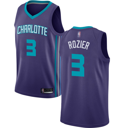 Hornets #3 Terry Rozier Purple Basketball Jordan Swingman Statement Edition Jersey