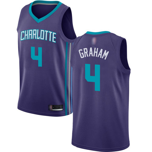 Hornets #4 Devonte Graham Purple Basketball Jordan Swingman Statement Edition Jersey
