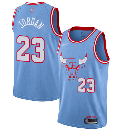 Bulls #23 Michael Jordan Blue Basketball Swingman City Edition 2019/20 Jersey