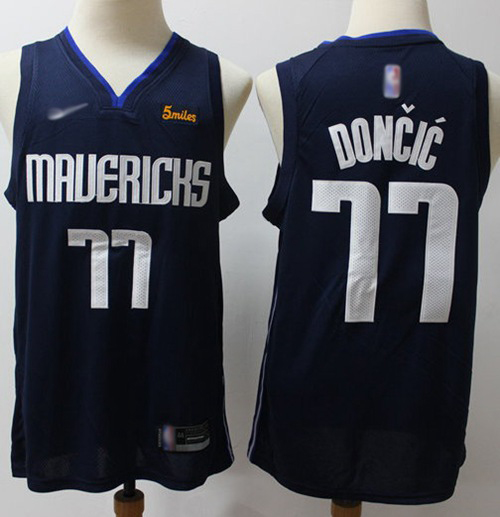 Mavericks #77 Luka Doncic Navy Basketball Swingman Statement Edition 2019/2020 Jersey
