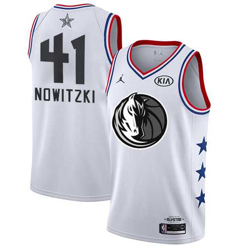 Nike Mavericks #41 Dirk Nowitzki White NBA Jordan Swingman 2019 All-Star Game Jersey