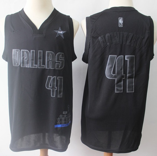 Nike Mavericks #41 Dirk Nowitzki Black NBA MVP Swingman Jersey