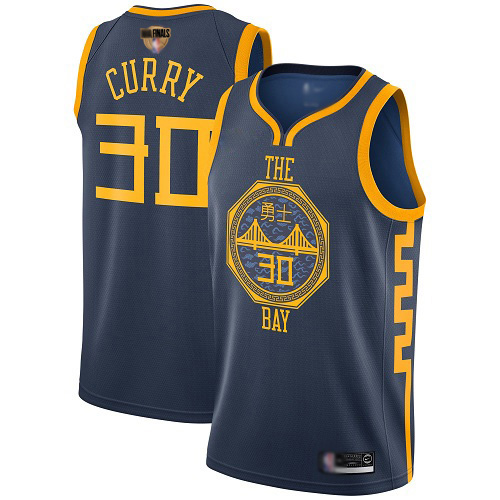 Warriors #30 Stephen Curry Navy 2019 Finals Bound Basketball Swingman City Edition 2018/19 Jersey